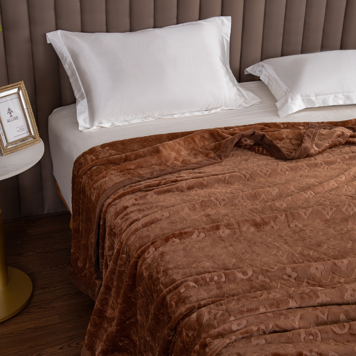 梵克保罗 2025新款3D立体印花四季盖毯400克 3D咖啡