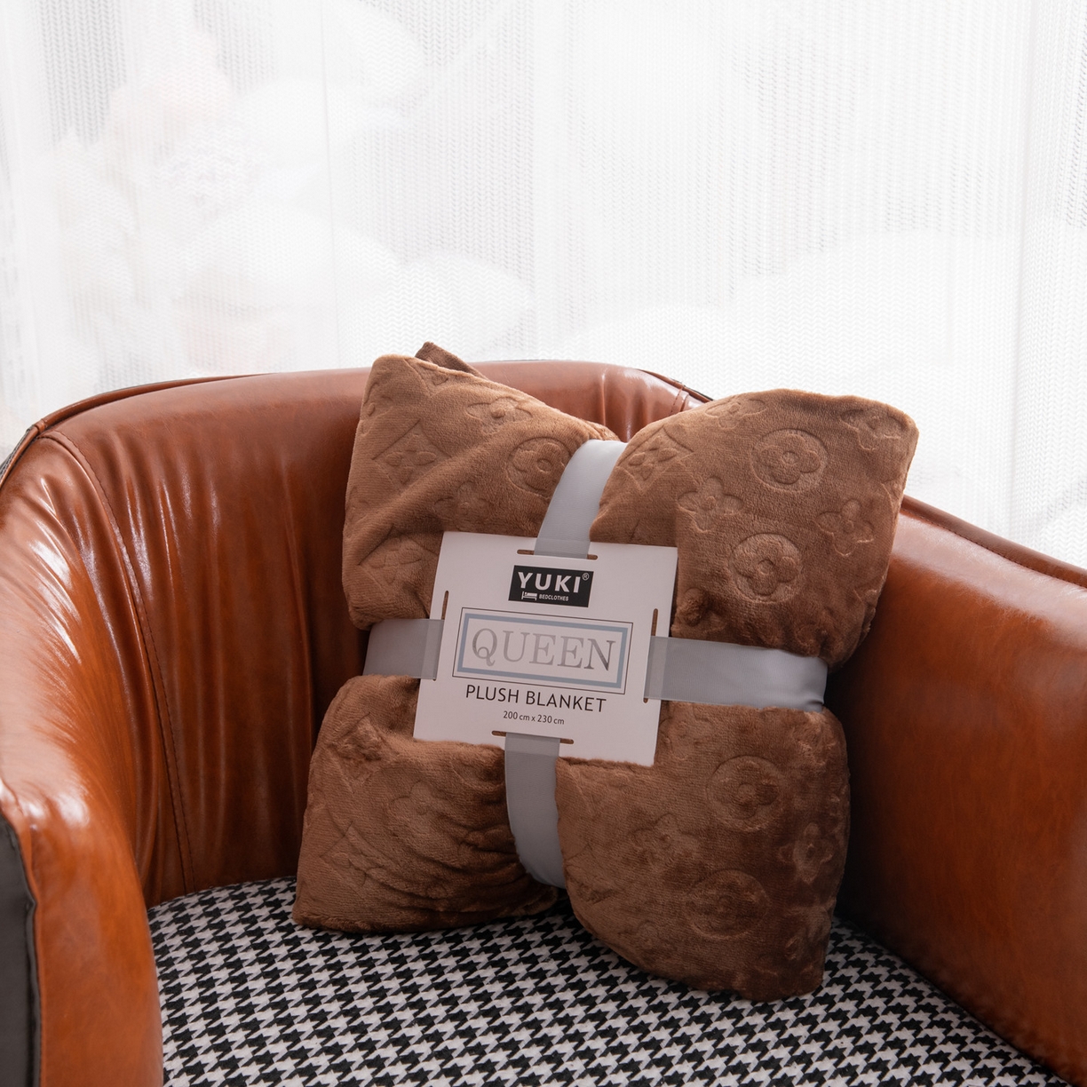 91家纺网 家纺一手货源 找家纺 梵克保罗 2025新款3D立体印花四季盖毯400克 3D咖啡