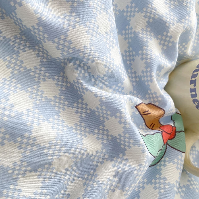 91家纺网 家纺一手货源 找家纺 梵克保罗 2025新款全棉夏被碎花卡通小清新简约纯棉夏凉被夏被四件套三件套 小恐龙