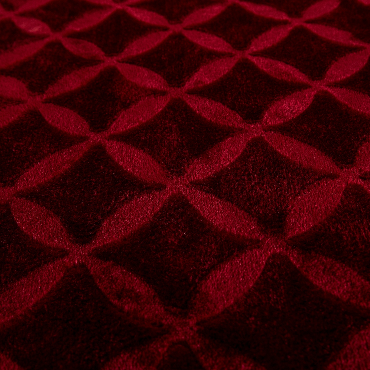 91家纺网 家纺一手货源 找家纺 梵克保罗 2025新款3D立体印花四季盖毯400克 铜钱红