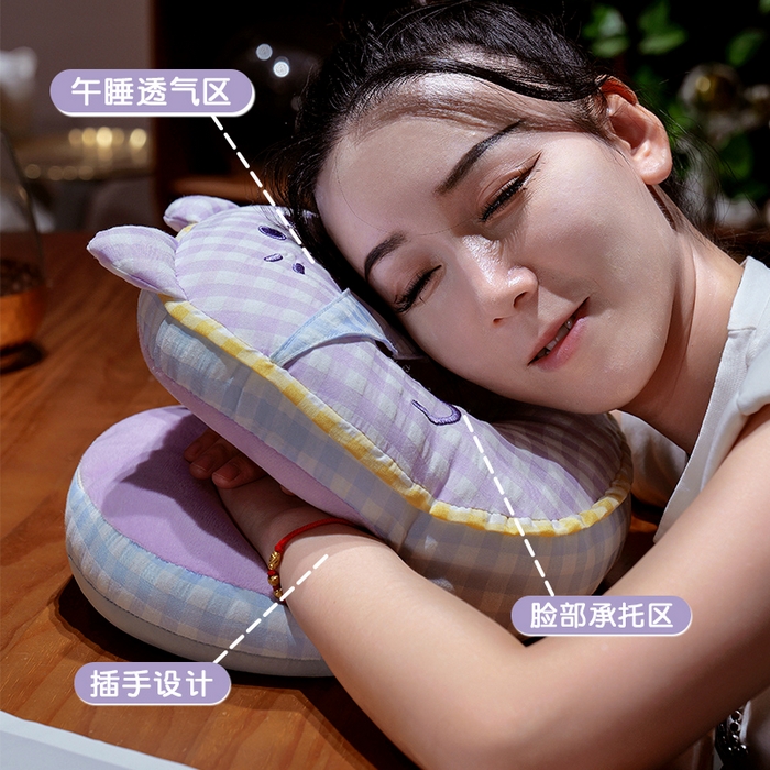 91家纺网 家纺一手货源 找家纺 仟亿莱 2025新款泡泡纱方巾格子喵双面午睡枕 枕头枕芯 双面方巾黄猫