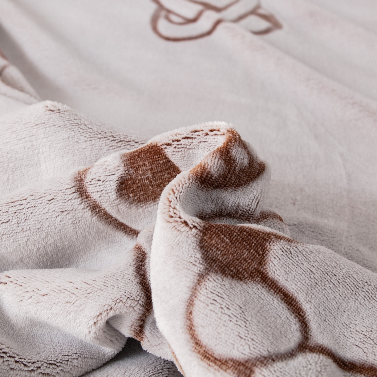 91家纺网 家纺一手货源 找家纺 梵克保罗 2025新款3D雕花加厚牛奶绒剪花毛毯 咖啡熊