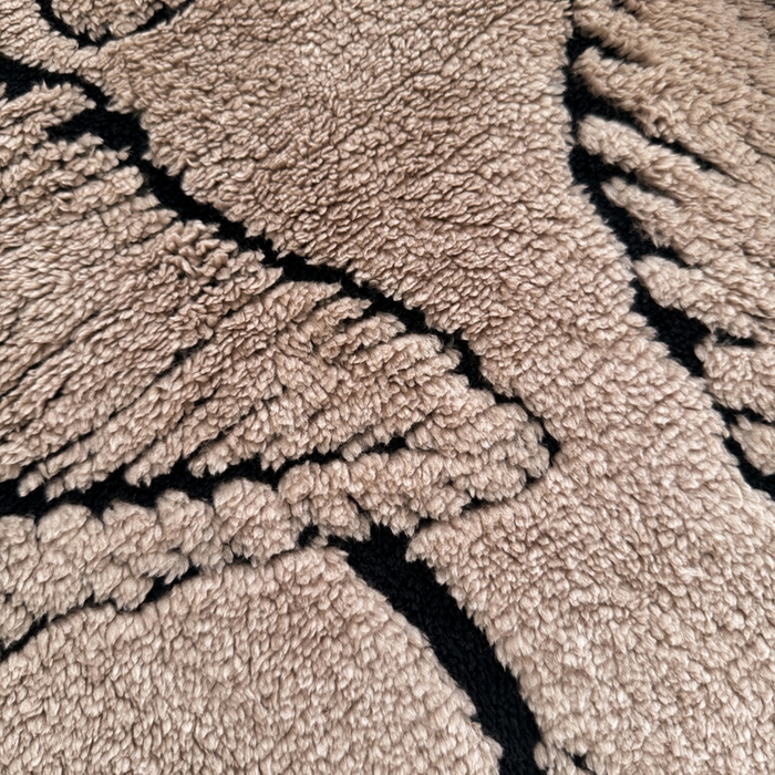 91家纺网 家纺一手货源 找家纺 梵克保罗 2025新款双层阳离子叶子提花塔芙绒羊羔绒跨境双层毛毯盖毯毯子 叶子驼色