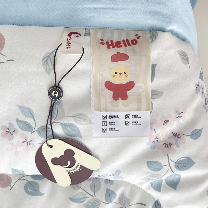 91家纺网 家纺一手货源 找家纺 梵克保罗 2025新款全棉夏被碎花卡通小清新简约纯棉夏凉被夏被四件套三件套 叶情并茂