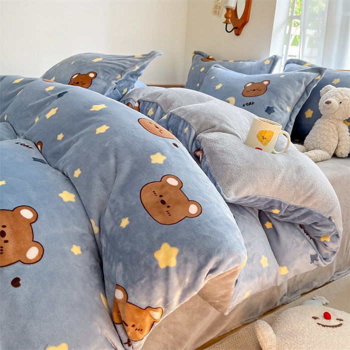 91家纺网 家纺一手货源 找家纺 （总）寻米 2025新款高克重加厚保暖牛奶绒四件套-第二批