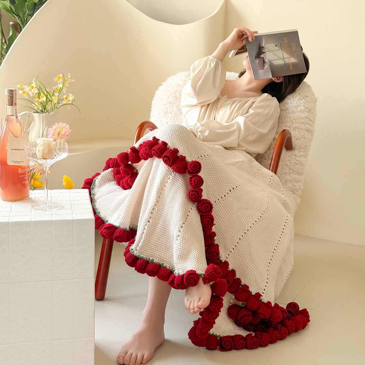 91家纺网 家纺一手货源 找家纺 （总）梵克保罗 2025秋冬新款热款玫瑰花束毯多功能玫瑰花毯车载办公室盖毯毛毯毯子