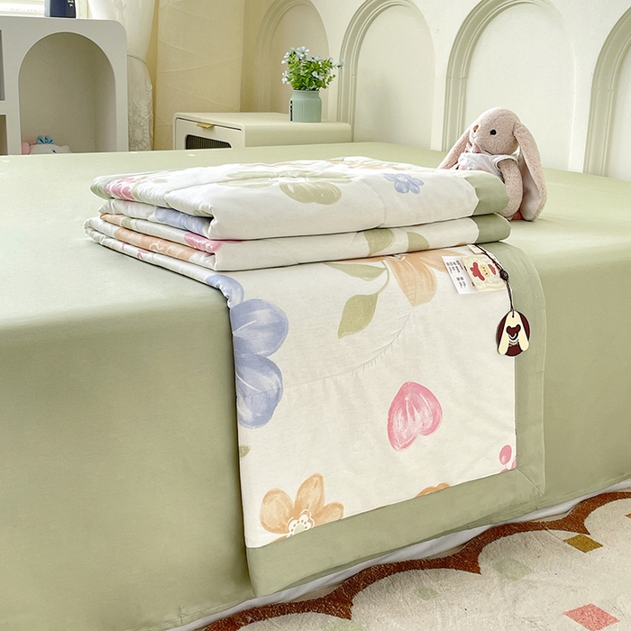 91家纺网 家纺一手货源 找家纺 梵克保罗 2025新款全棉夏被碎花卡通小清新简约纯棉夏凉被夏被四件套三件套 云锦花卉