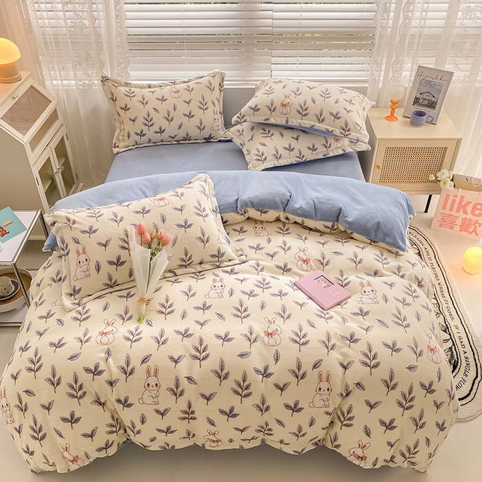 瑞莱 （上新）2025新款印花牛奶绒四件套-卡通系列 绒芳草集