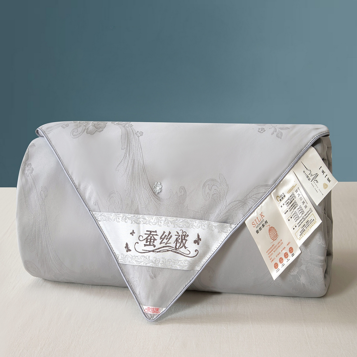 鑫田家纺 2025新款蚕丝被100%纯柞蚕丝被夏凉被春秋被冬被子母被桑蚕丝被 灰