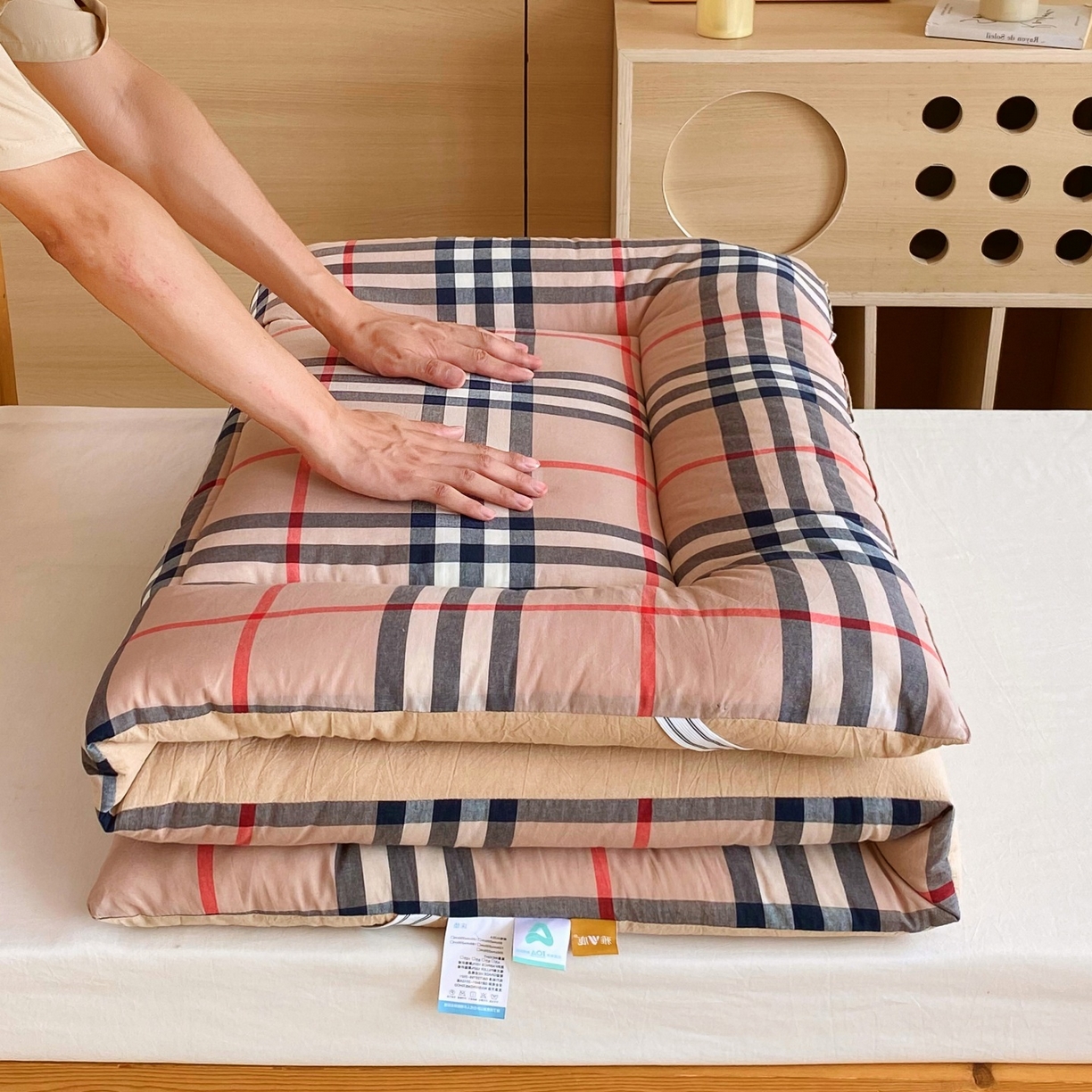 91家纺网 家纺一手货源 找家纺 梵克保罗 2025秋冬新款无印风学生宿舍床褥褥子 宝利格