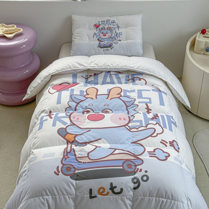 91家纺网 家纺一手货源 找家纺 暖羽屋羽绒馆 2025新款鹅绒被子 儿童羽绒被芯95白鹅绒 幼儿园冬被 学生羽绒被宿舍春秋被 滑板恐龙