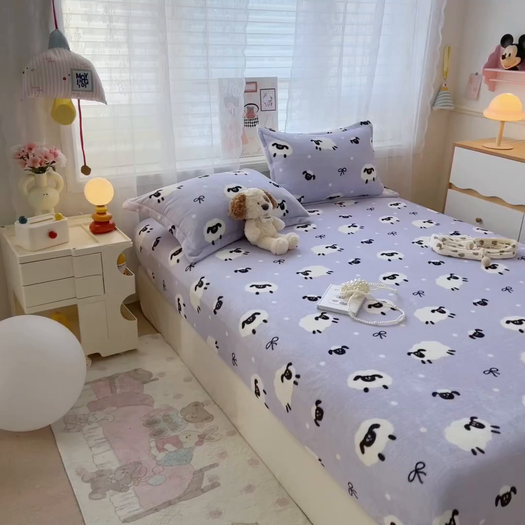 91家纺网 家纺一手货源 找家纺 （总）久云居 2025新款高克重牛奶绒床笠