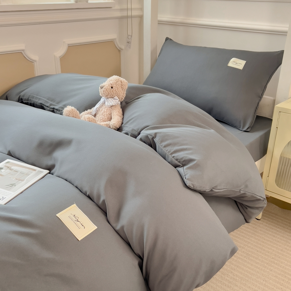 91家纺网 家纺一手货源 找家纺 （总）梵克保罗 2025春夏新款水洗棉学生宿舍床单款床笠款三件套六件套大礼包学生季