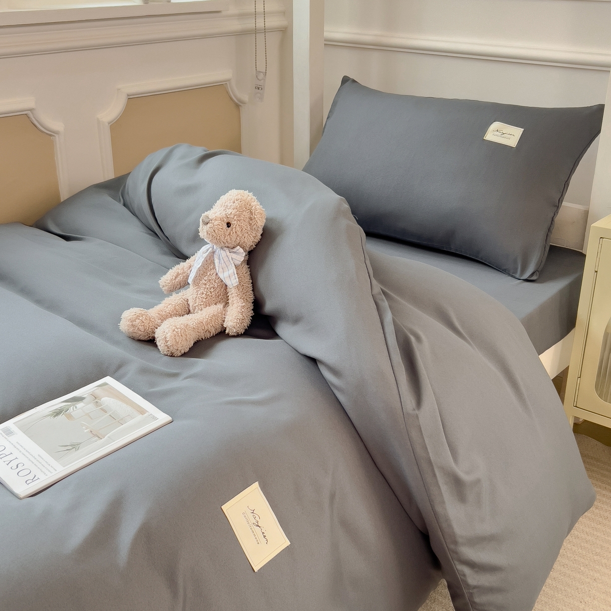 91家纺网 家纺一手货源 找家纺 （总）梵克保罗 2025春夏新款水洗棉学生宿舍床单款床笠款三件套六件套大礼包学生季