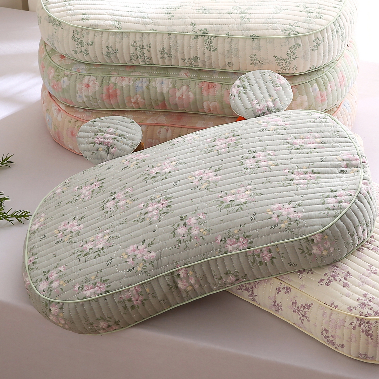 91家纺网 家纺一手货源 找家纺 （总）梵希良品家纺 2025新款米奇耳朵全棉双层纱枕头枕芯可拆洗可替换内胆荞麦壳枕头枕芯