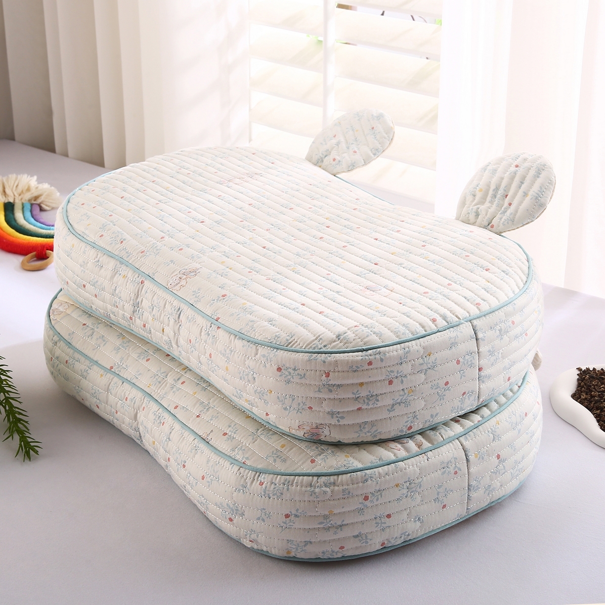 91家纺网 家纺一手货源 找家纺 （总）梵希良品家纺 2025新款米奇耳朵全棉双层纱枕头枕芯可拆洗可替换内胆荞麦壳枕头枕芯