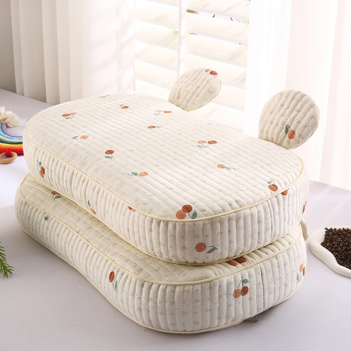 91家纺网 家纺一手货源 找家纺 （总）梵希良品家纺 2025新款米奇耳朵全棉双层纱枕头枕芯可拆洗可替换内胆荞麦壳枕头枕芯