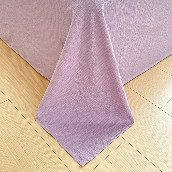 91家纺网 家纺一手货源 找家纺 海岛哥哥 2025新款韩式ins风黑边花边木棉双层纱四件套（有买家秀） 黑花边-芍药-紫