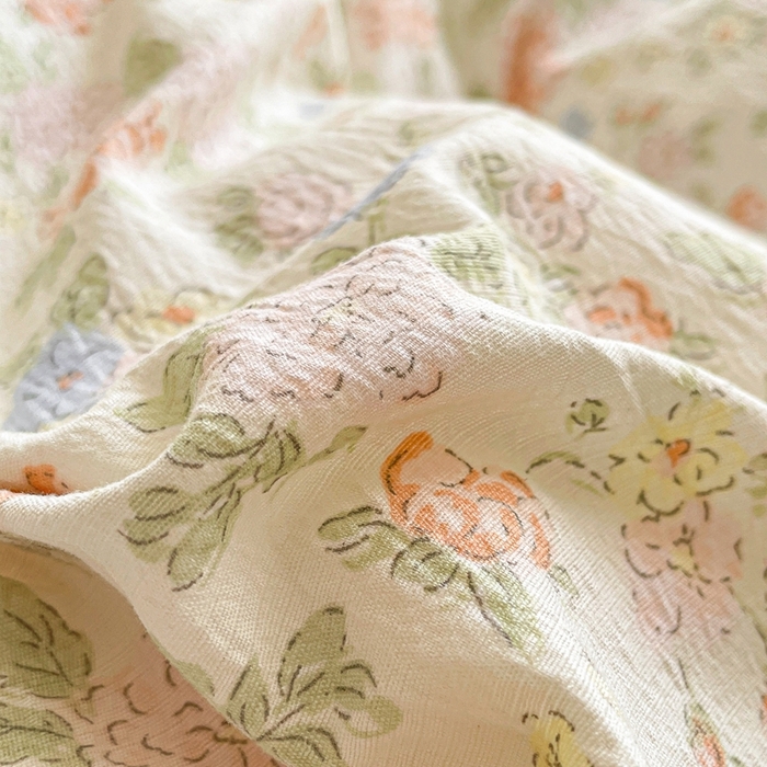 91家纺网 家纺一手货源 找家纺 海岛哥哥 2025新款韩式ins风黑边花边木棉双层纱四件套（有买家秀） 黑花边-芍药-米