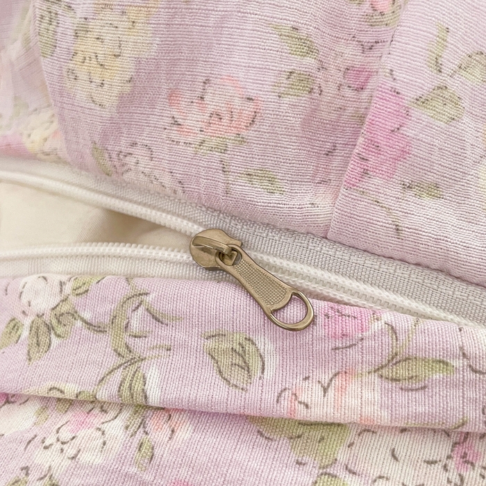 91家纺网 家纺一手货源 找家纺 海岛哥哥 2025新款韩式ins风黑边花边木棉双层纱四件套（有买家秀） 黑花边-芍药-紫