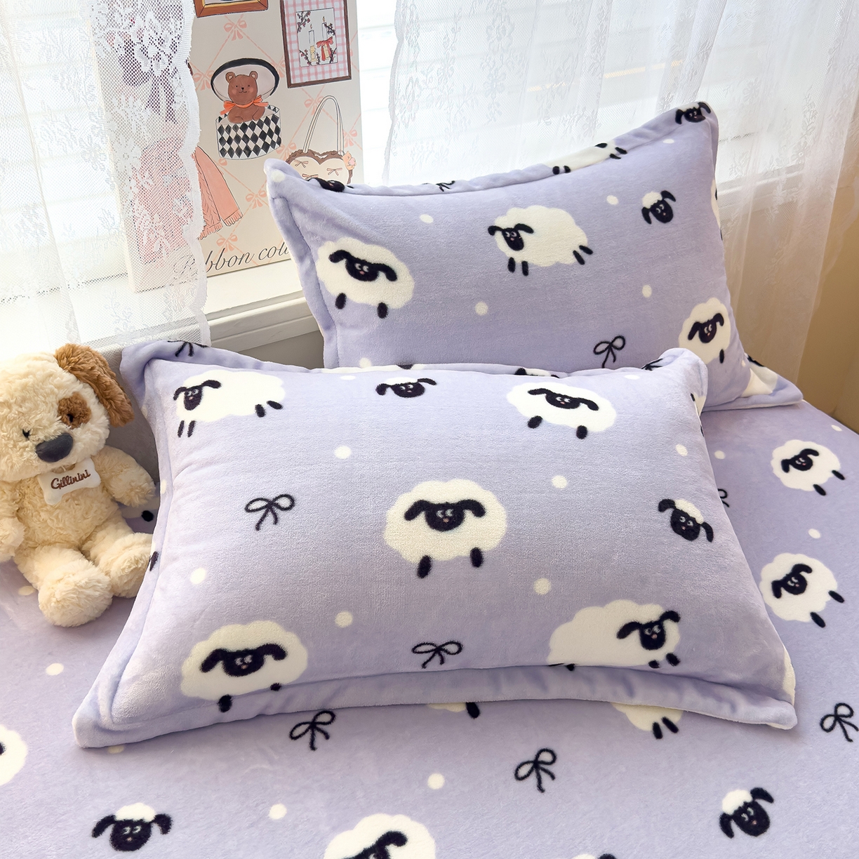 91家纺网 家纺一手货源 找家纺 久云居 2025新款高克重牛奶绒床笠 绵阳牧场