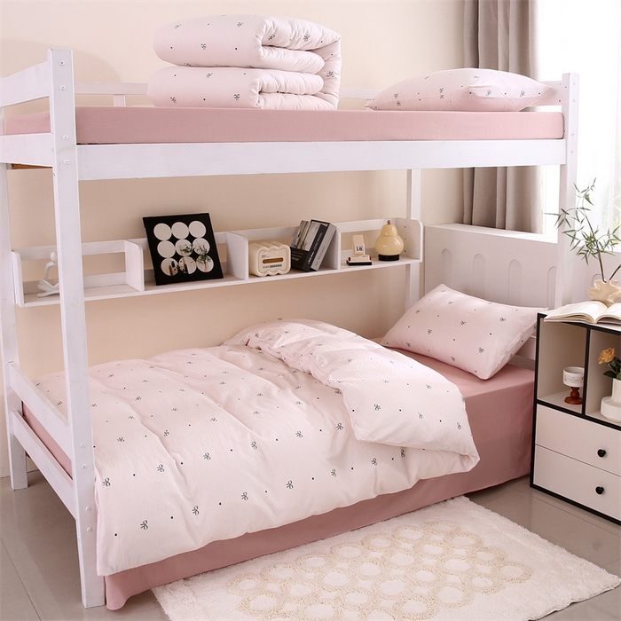 91家纺网 家纺一手货源 找家纺 （总）梵克保罗 2025春夏新款双层纱学生宿舍床单款三件套六件套大礼包学生季