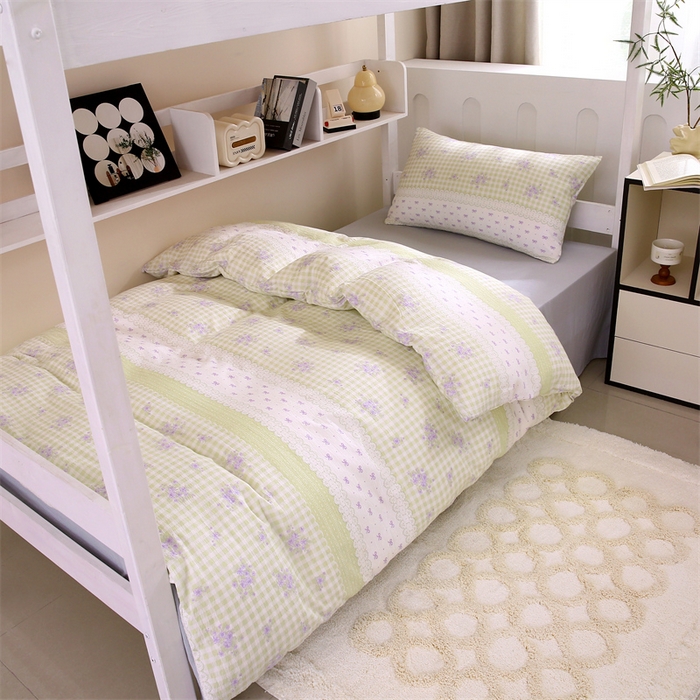 91家纺网 家纺一手货源 找家纺 （总）梵克保罗 2025春夏新款双层纱学生宿舍床单款三件套六件套大礼包学生季