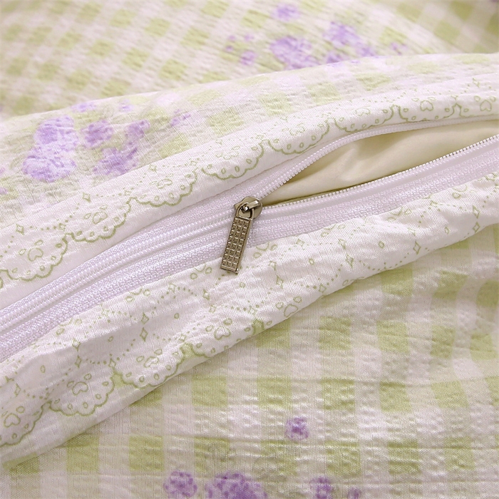 91家纺网 家纺一手货源 找家纺 梵克保罗 2025春夏新款双层纱学生宿舍床单款三件套六件套大礼包学生季 绿色心情