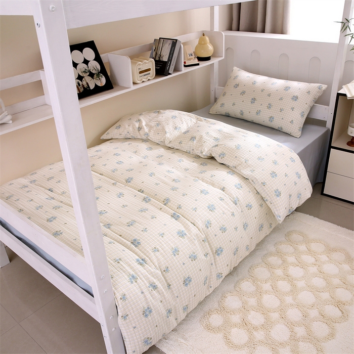 91家纺网 家纺一手货源 找家纺 （总）梵克保罗 2025春夏新款双层纱学生宿舍床单款三件套六件套大礼包学生季