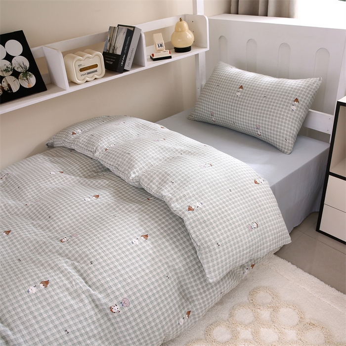 91家纺网 家纺一手货源 找家纺 梵克保罗 2025春夏新款双层纱学生宿舍床单款三件套六件套大礼包学生季 英俊