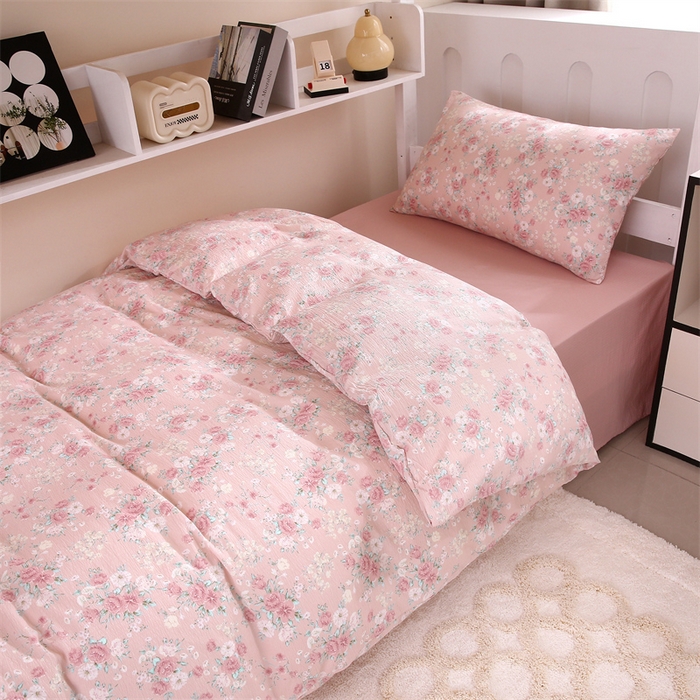 91家纺网 家纺一手货源 找家纺 梵克保罗 2025春夏新款双层纱学生宿舍床单款三件套六件套大礼包学生季 爱如星辰