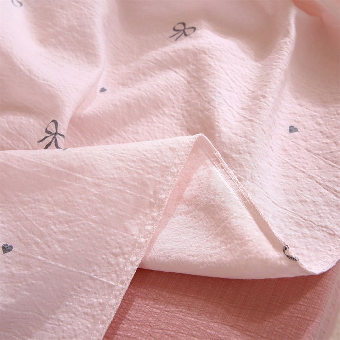 91家纺网 家纺一手货源 找家纺 梵克保罗 2025春夏新款双层纱学生宿舍床单款三件套六件套大礼包学生季 蝴蝶结