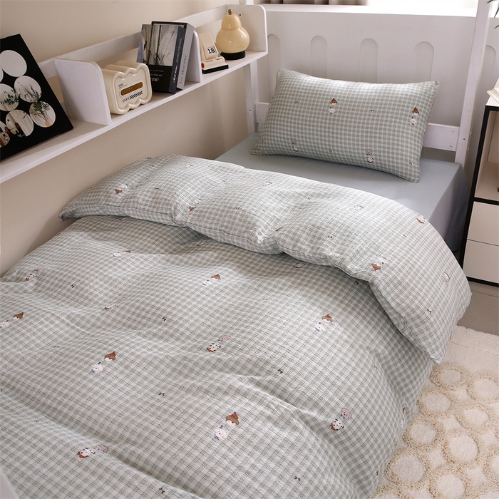 91家纺网 家纺一手货源 找家纺 梵克保罗 2025春夏新款双层纱学生宿舍床单款三件套六件套大礼包学生季 英俊