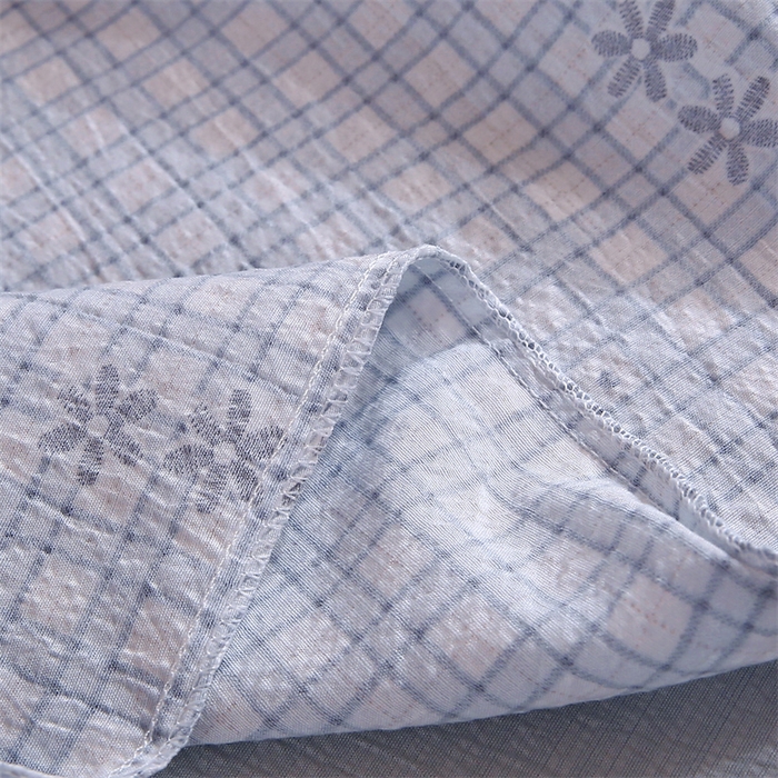 91家纺网 家纺一手货源 找家纺 梵克保罗 2025春夏新款双层纱学生宿舍床单款三件套六件套大礼包学生季 简约格子