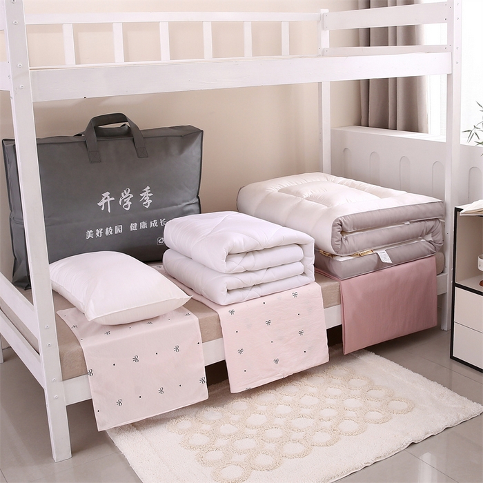 91家纺网 家纺一手货源 找家纺 （总）梵克保罗 2025春夏新款双层纱学生宿舍床单款三件套六件套大礼包学生季