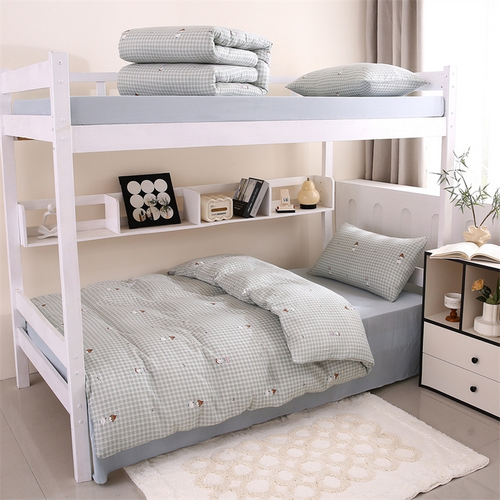 91家纺网 家纺一手货源 找家纺 梵克保罗 2025春夏新款双层纱学生宿舍床单款三件套六件套大礼包学生季 英俊