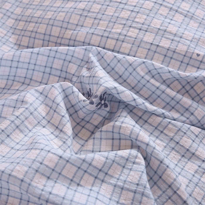 91家纺网 家纺一手货源 找家纺 梵克保罗 2025春夏新款双层纱学生宿舍床单款三件套六件套大礼包学生季 简约格子