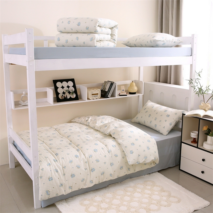 梵克保罗 2025春夏新款双层纱学生宿舍床单款三件套六件套大礼包学生季 蓝色海岸