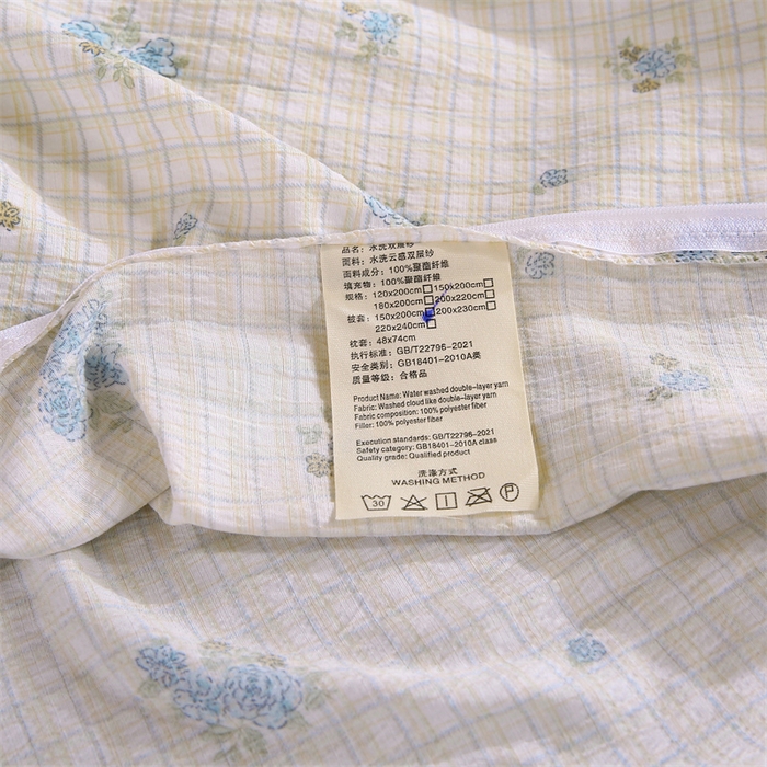 91家纺网 家纺一手货源 找家纺 梵克保罗 2025春夏新款双层纱学生宿舍床单款三件套六件套大礼包学生季 蓝色海岸