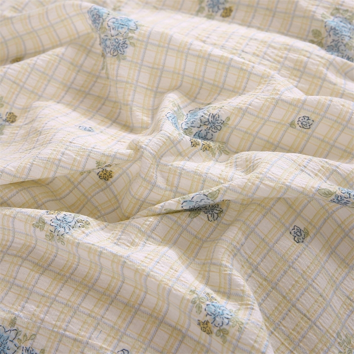 91家纺网 家纺一手货源 找家纺 梵克保罗 2025春夏新款双层纱学生宿舍床单款三件套六件套大礼包学生季 蓝色海岸