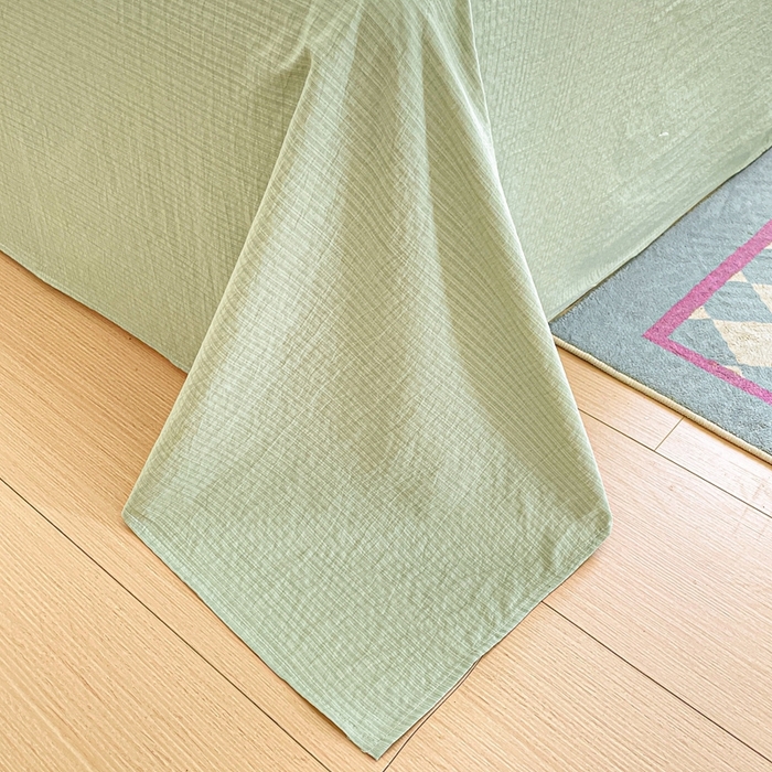 91家纺网 家纺一手货源 找家纺 海岛哥哥 2025新款韩式ins风黑边花边木棉双层纱四件套（有买家秀） 黑花边-盛夏果实