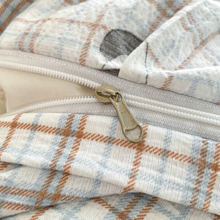 91家纺网 家纺一手货源 找家纺 海岛哥哥 2025新款韩式ins风黑边花边木棉双层纱四件套（有买家秀） 黑花边-熊猫哒哒