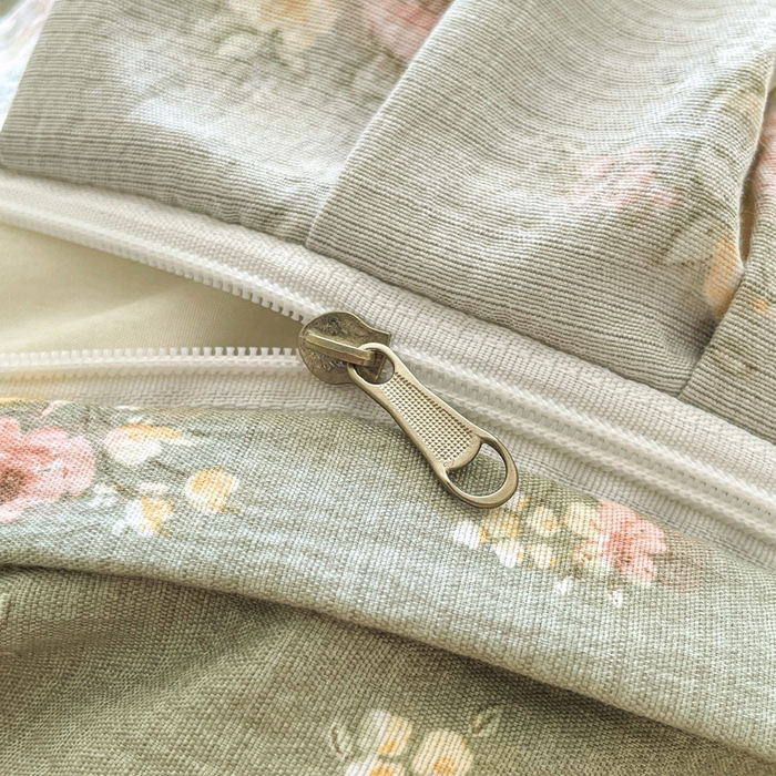 91家纺网 家纺一手货源 找家纺 海岛哥哥 2025新款韩式ins风黑边花边木棉双层纱四件套（有买家秀） 黑花边-玫瑰花海-墨绿