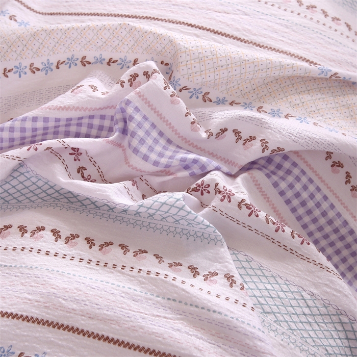 91家纺网 家纺一手货源 找家纺 梵克保罗 2025春夏新款双层纱学生宿舍床单款三件套六件套大礼包学生季 金榜题名条纹