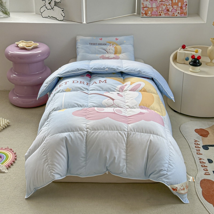 91家纺网 家纺一手货源 找家纺 （总）暖羽屋羽绒馆 2025新款鹅绒被子 儿童羽绒被芯95白鹅绒 幼儿园冬被 学生羽绒被宿舍春秋被