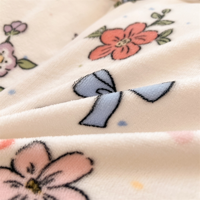 91家纺网 家纺一手货源 找家纺 寻米 2025新款高克重加厚保暖牛奶绒四件套-第二批 花田结语-粉