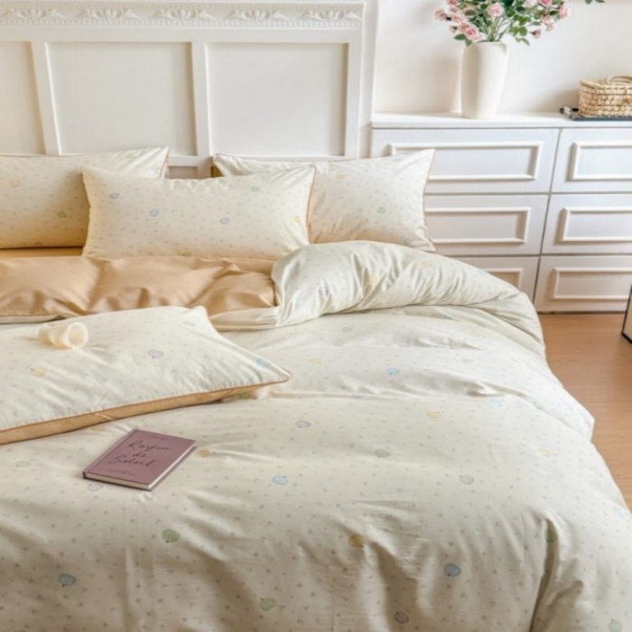 91家纺网 家纺一手货源 找家纺 梵克保罗 2025秋冬新款全棉印花嵌绳款小清新系列四件套 南瓜派