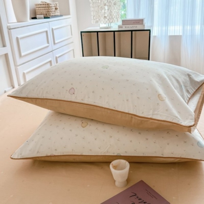 91家纺网 家纺一手货源 找家纺 梵克保罗 2025秋冬新款全棉印花嵌绳款小清新系列四件套 南瓜派