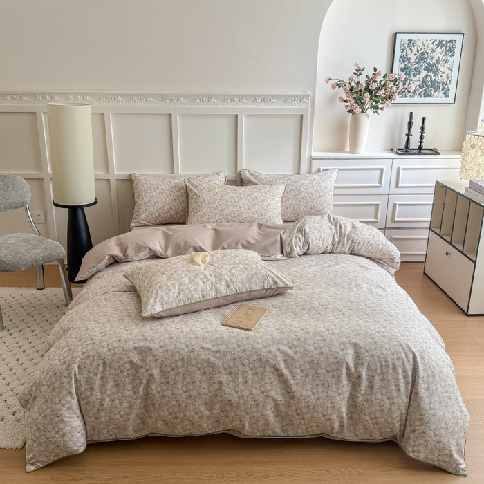 （总）梵克保罗 2025秋冬新款全棉印花嵌绳款小清新系列四件套