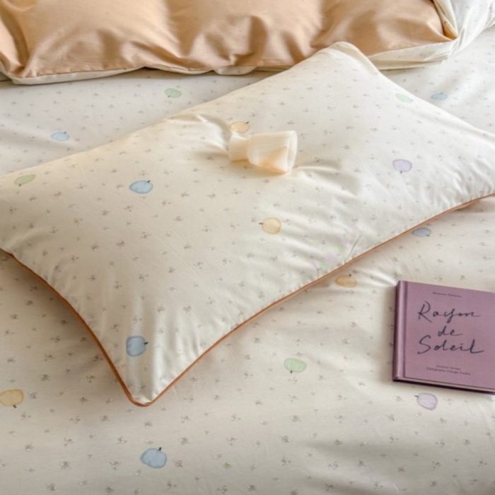 91家纺网 家纺一手货源 找家纺 梵克保罗 2025秋冬新款全棉印花嵌绳款小清新系列四件套 南瓜派